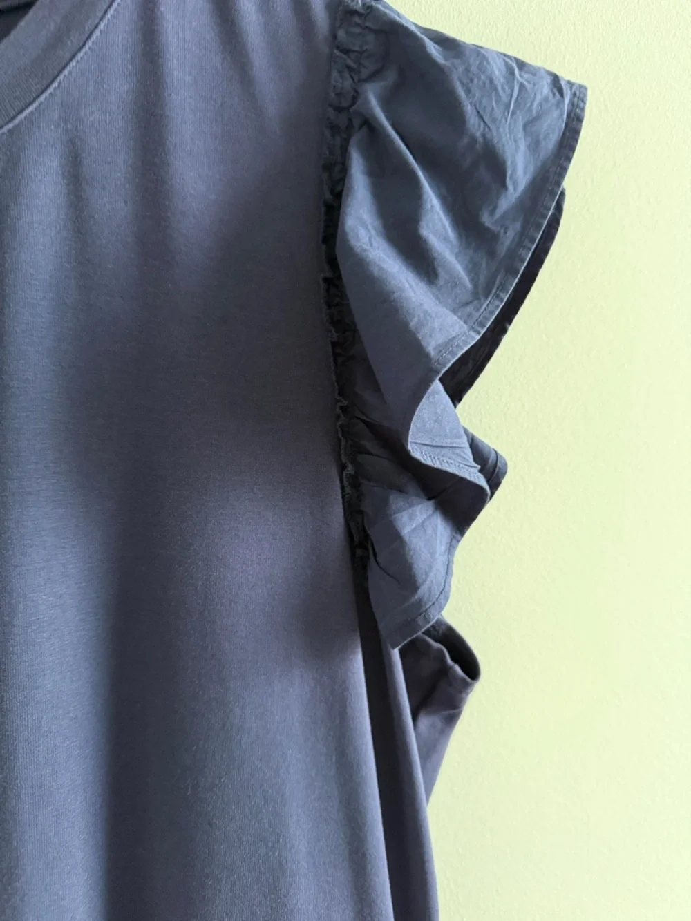 Philosophy Navy Ruffle Sleeve Midi Dress Eyelet Hem Large - Picture 6 of 13